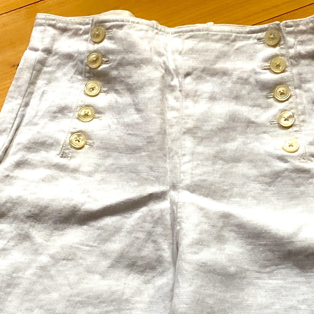 Jcrew, white linen sailor pants🌺